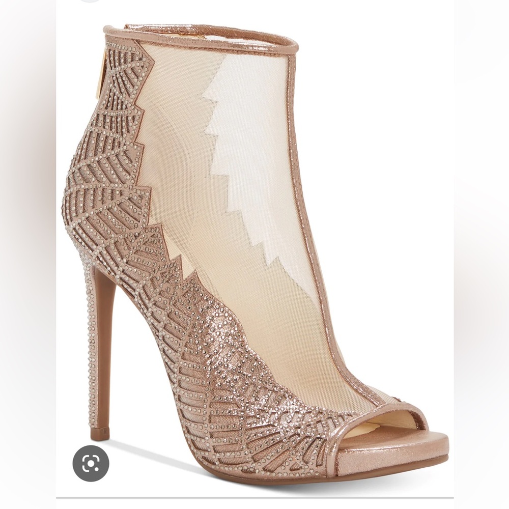 Jessica Simpson Radko Mesh Leather Hotfix Stone Shooties